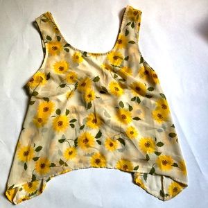 Fifty Street Cute Sheer Sunflower Top